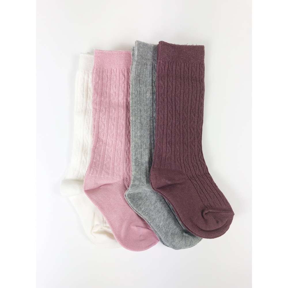 Baby girl knee high socks cable knit high quality